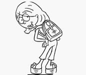 coloriage lizzie mc guire avec son cartable